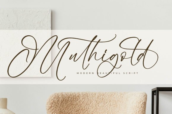 Muthigold: A Modern Script Font for Elegant Editorial Design